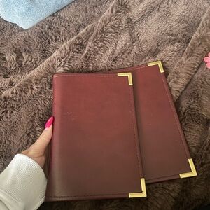Burgundy Leather address book/notebook with Gold Corner Accents